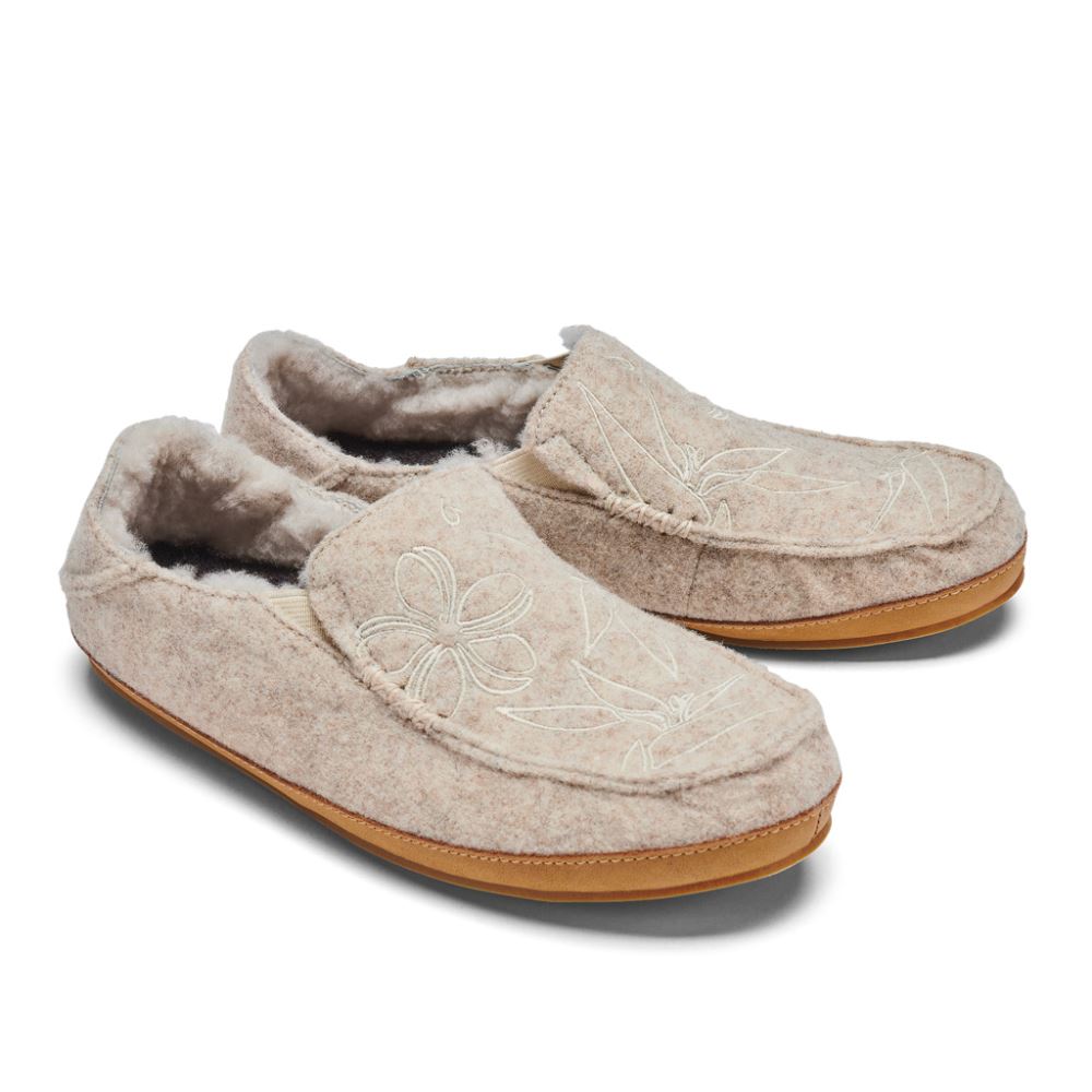 Nohea Kilohana Women's Wool Slippers - Tapa / Golden Sand