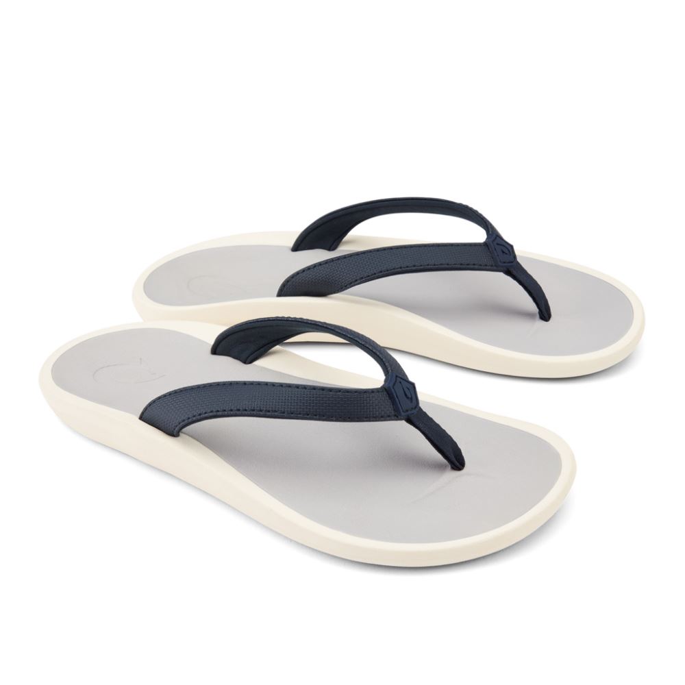 Pi'oe Women's Beach Sandals - Trench Blue / Mist Grey