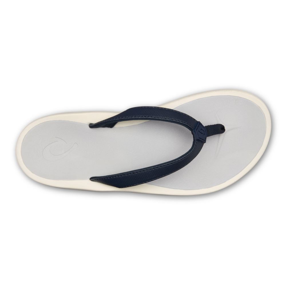 Pi'oe Women's Beach Sandals - Trench Blue / Mist Grey
