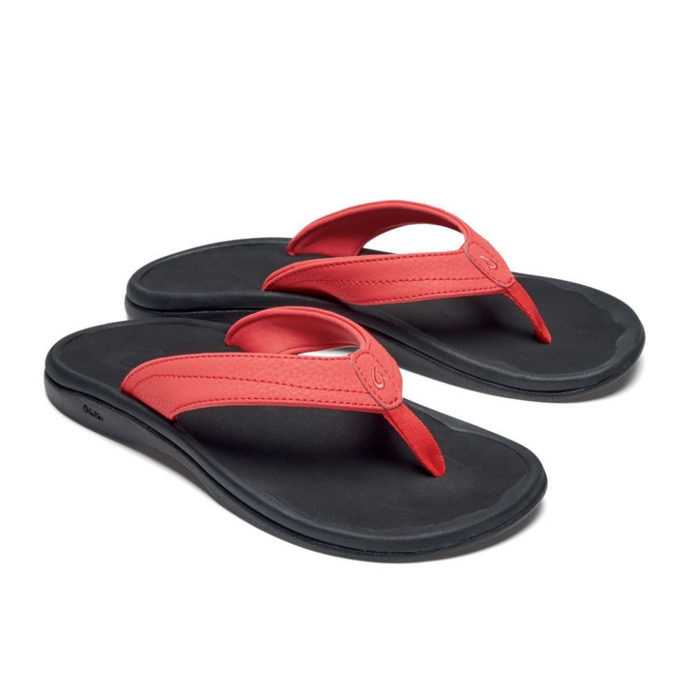 Ohana Women's Beach Sandal - Hot Coral / Black
