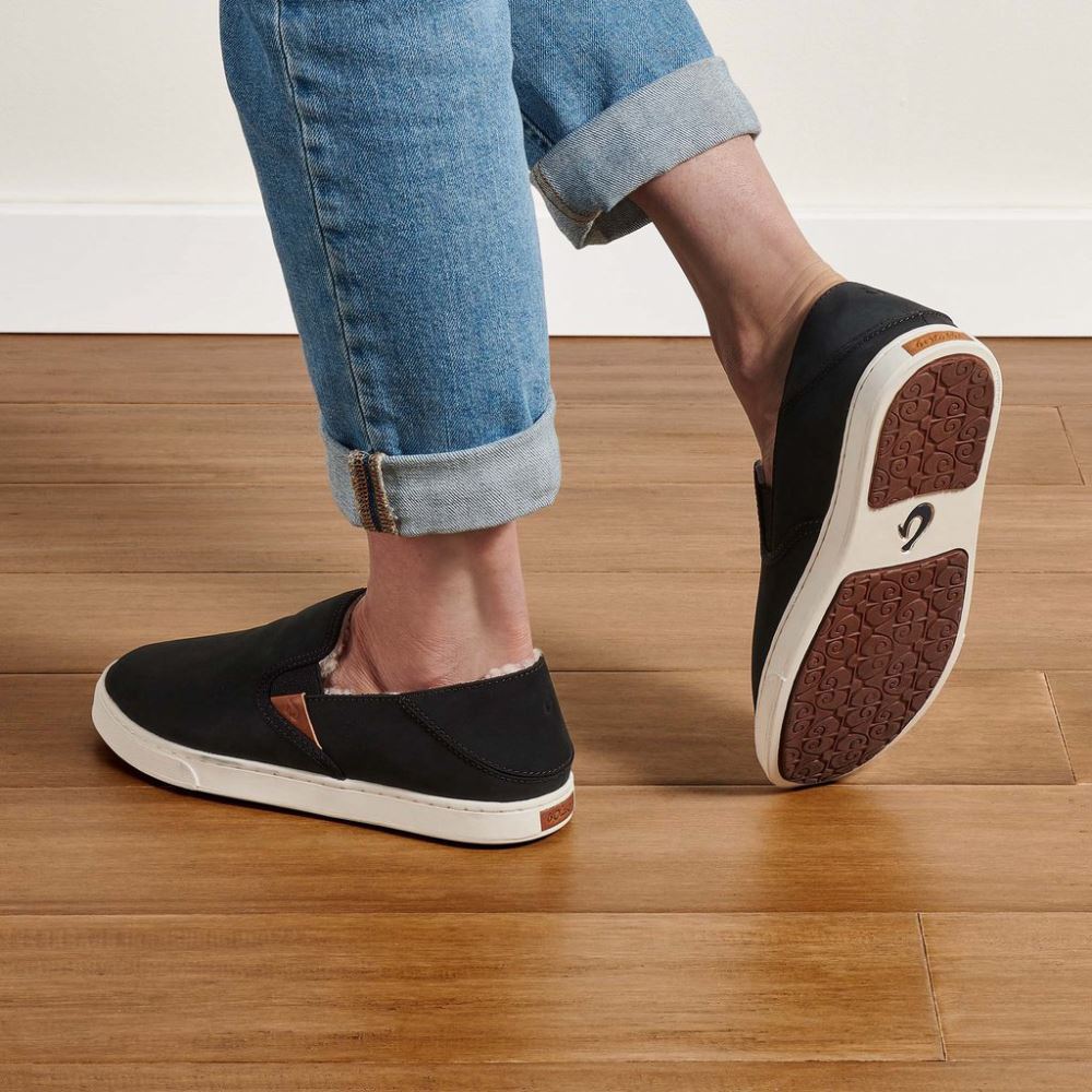 Pehuea Heu Shearling Slip-On Sneakers - Lava Rock