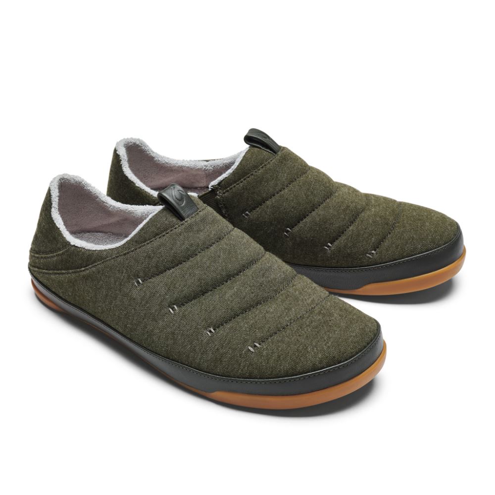 Mahana Men's Heathered Jersey Slippers - Nori