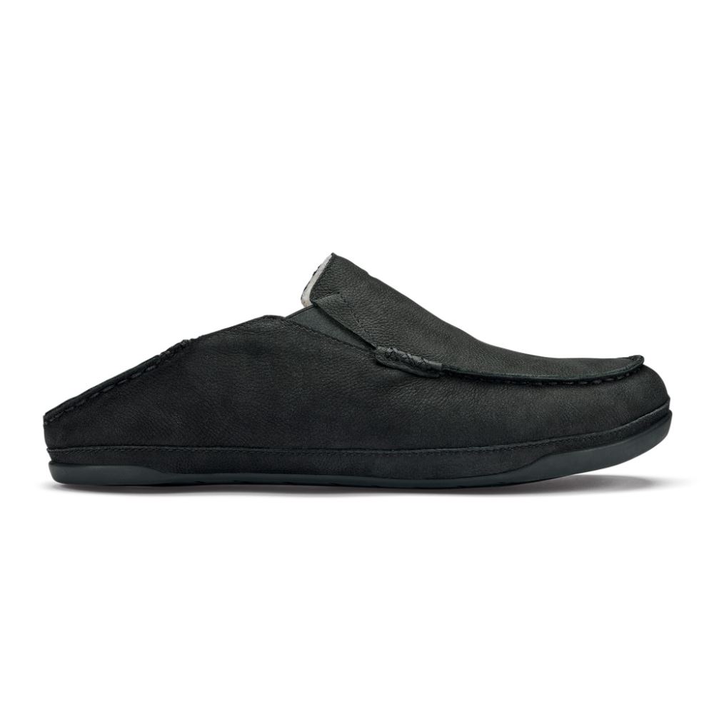 Kipuka Hulu Men's Leather Slippers - Black