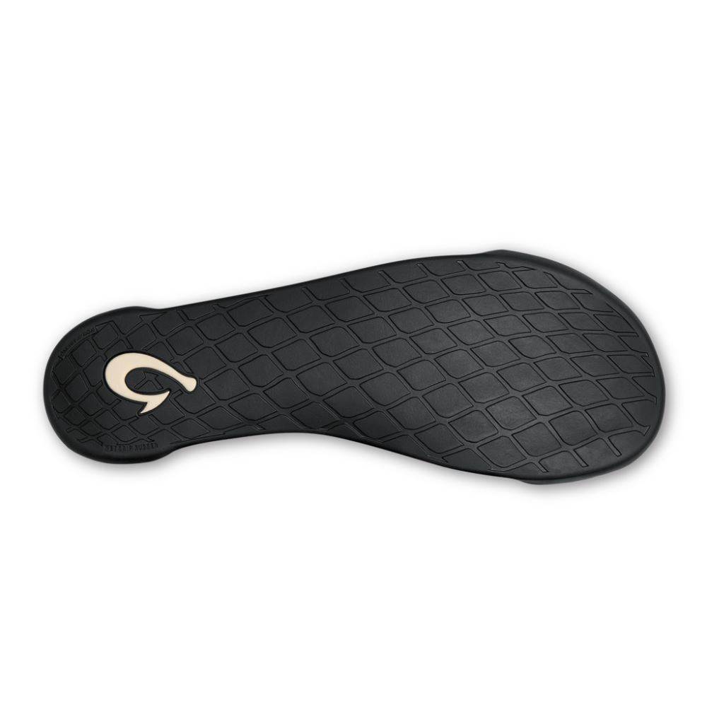Kipuka Hulu Men's Leather Slippers - Black